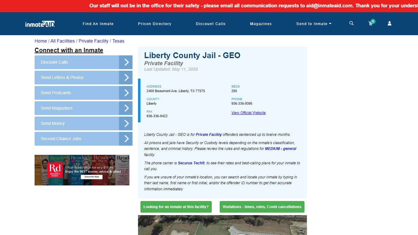 Liberty County Jail - GEO - Inmate Search - Liberty, TX